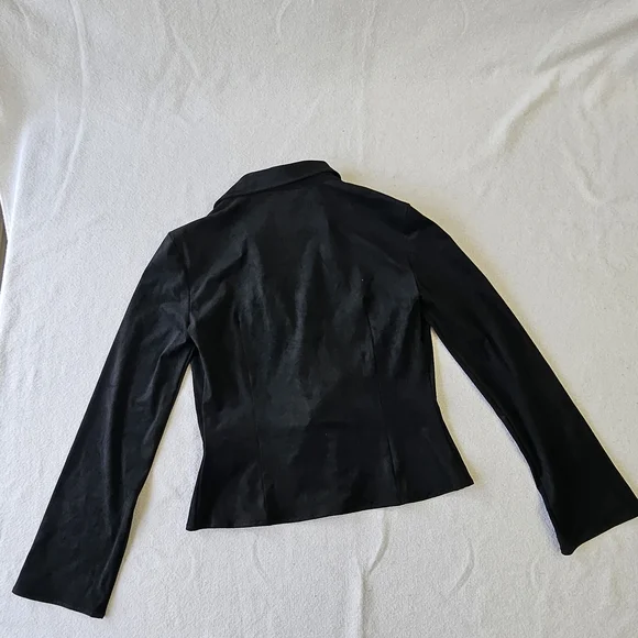 Zara Women Black Collared Long Sleeve Viscose Blazer Drawstring 90s Size M - Picture 10 of 10